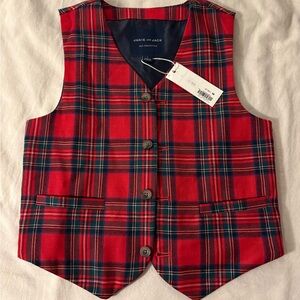 Boys - Janie and Jack Red Tartan Plaid Vest